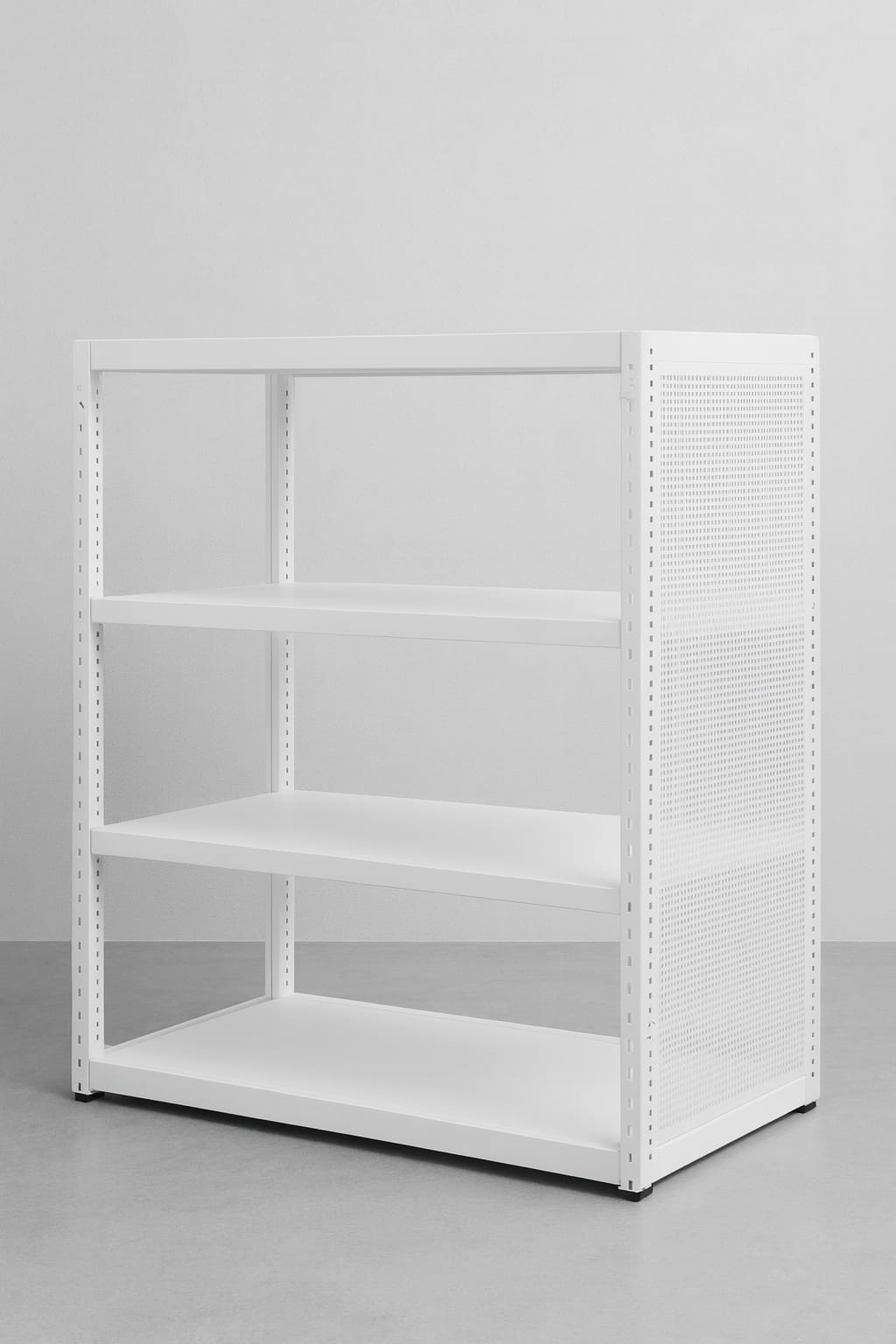 מדף תצוגה מתכתי לבן – תמונה 2